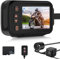 CAMECHO Motorcycle Camera Front and Rear IP65 Waterproof Motorbike Camera Dual Lens Motorbike Dash Cam with 32GB TF Card, 2 HD Display, Night Vision, G-Sensor, Loop Recording, DVR Dashcam