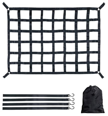 Frachtnetz, 208 * 127cm Gepäcknetz für Anhänger Ladeflächennetz Schwere Verstellbar Ladenetze Transporter Pickup-Ladeflächennetz Gepäcknetz Ladenetz für Pickup LKW SUV Truck Auto Netze