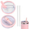 2 tapas de repuesto para vasos de 40 oz (2 tapas de paja+2 pajitas) para accesorios Stanley, tapa con pipeta transparente, tapas para vasos a prueba de polvo para Stanley Cup (rosa)
