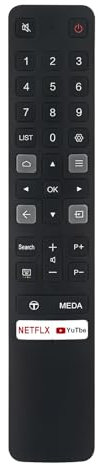 AULCMEET 06-BTZNYY-ARC901V RC901V FMR1 Nuovo telecomando di ricambio adatto per fit for TCL Smart TV 40S6800 40S6800FS 43P30FS 43S434 43S6500 43S6500FS 43S6510FS 49P30FS 49S6500 49S6500FS 50P8S 50S434