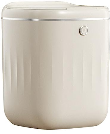 SHENGMIAOHE Poubelle Électrique Automatique À Capteur 20L Avec 3 Méthodes D'Ouverture, Idéale Pour La Cuisine, La Salle Den Et Le Dortoir Poubelle Noire Silencieuse Et Sans Odeur/Beige