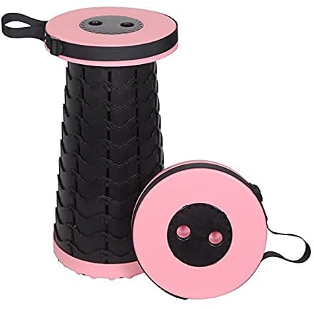 RBUDSPOLF Verstellbarer Teleskop-Angelhocker Tragbarer Schrumpf-Klappstuhl-Hocker Home Tragbarer Strand-Teleskophocker Outdoor Camping Tourismus Angelhocker/Pink