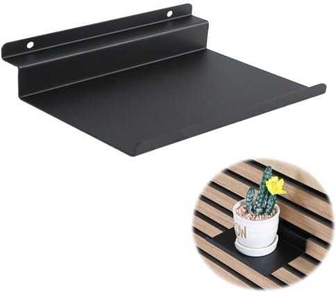 YCBTREE Regal für Akustikpaneele, 40×15cm Slatwall Regale Metall Schwebende Wandregale Akustikpaneele Ablage für Akustikpaneele Lamellen Wandpaneele (40×15cm, Regal)
