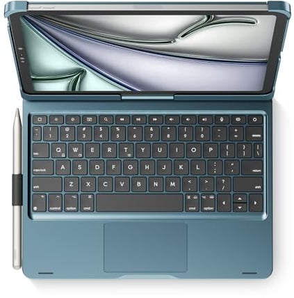 edaiser Custodia girevole con tastiera per iPad Air 11 M4 M3 M2 e iPad Air 5a 4a generazione e iPad Pro 11 (4a-1a, 2022-2018), custodia girevole a 360 gradi con portapenne, trackpad retroilluminato