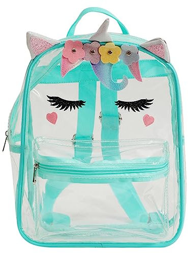 LIFKOME Zaino Trasparente Per Bambina Unicorno Borsa Trasparente in Plastica Per Ragazzo Ragazza Capacità Per Cancelleria e Libri Leggero e Portatile Per Uso Quotidiano e Vacanze