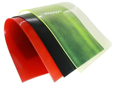 Hoja de caucho de neopreno, Lámina de caucho PU 75A, 2-10 mm, varios tamaños, multicolor(Regular 8-10-12,250X250MM-8MM)