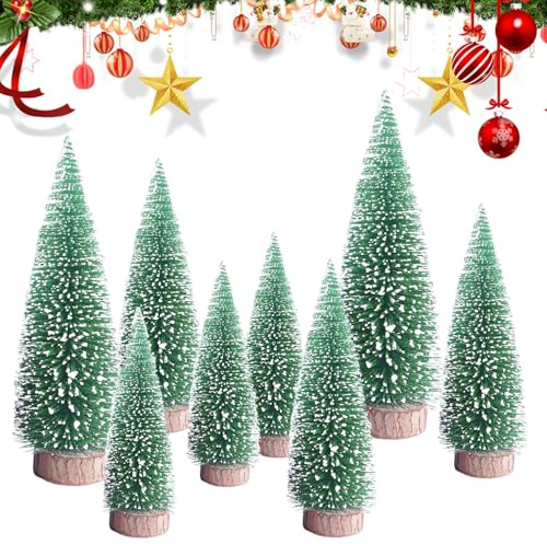 8 Stück Mini Weihnachts Baum, Weihnachtsbaum klein, Grün Mini Christbaum Tree, Künstlicher Weihnachtsbaum, Mini Weihnachtsbaum Tannenbaum Deko, Weihnachtsbaum Miniatur