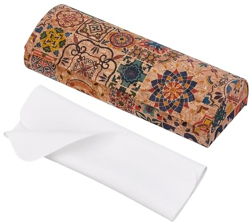 CREATCABIN Custodia Rigida per Occhiali Pelle PU Custodia per Occhiali Porta Occhiali Vintage Portatile Custodia LeggeraPanno per La Pulizia Regalo per Donne Uomini Viaggio Fiore 15.7 x 5.95 x 3.4cm