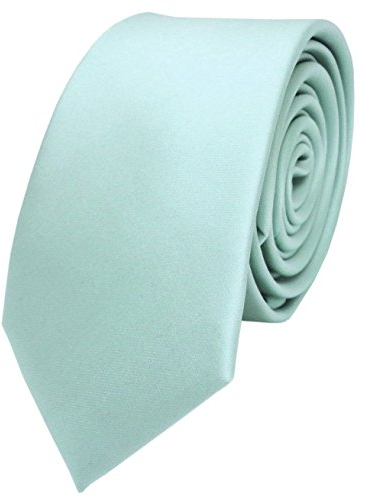TigerTie Herren Krawatte 6 cm schmale Satin Tie in mint blassmint grün einfarbig uni Business, festliche Veranstaltungen und Freizeit