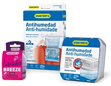 HUMYDRY Schrankentfeuchter-Set gegen Feuchtigkeit und unangenehme Gerüche | Absorbiert und kontrolliert zu hohe Feuchtigkeit bis ein optimales Raumklima erreicht wird