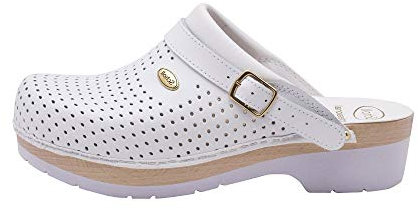 Scholl Clog Supercomfort, Zoccoli Sanitari Medicali Unisex - Adulto, Bianco, 36 EU