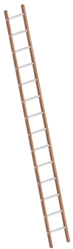 Layher 1029014 Verbundanlegeleiter 14 Sprossen, Holz-Aluminium-Anlegeleiter, Länge 4.05 m