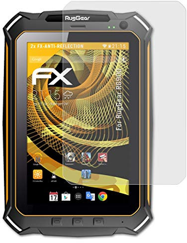 atFoliX Panzerfolie kompatibel mit RugGear RG900 Schutzfolie, entspiegelnde und stoßdämpfende FX Folie (2X)