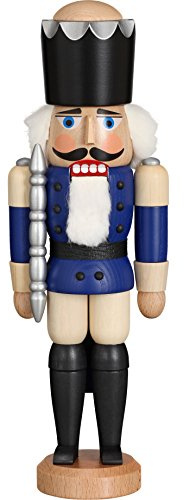 Seiffener Volkskunst Nussknacker König Erzgebirge 29cm (blau lasiert)