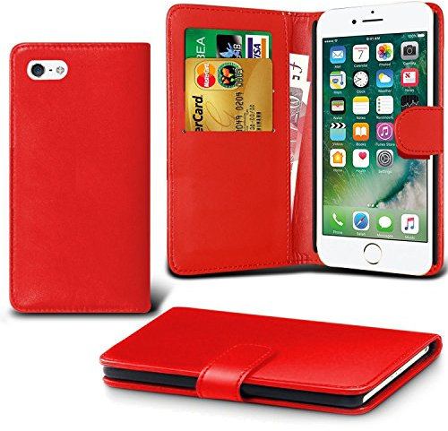 Apple iPhone SE Case, Special Edition (4.0 Inch Screen 2016 Release) Red Book Wallet PU Leather Cover By iPro