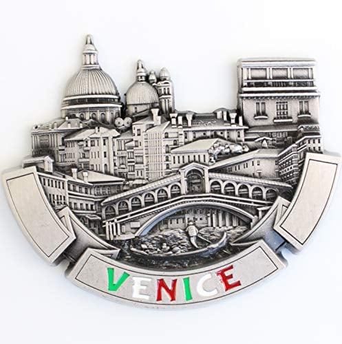 3D City Metal Fridge Magnets Country Holiday Souvenir London Paris NewYork Berlin Dubai Amsterdam Rome Prague Milan Barcelona Venice (Venice)