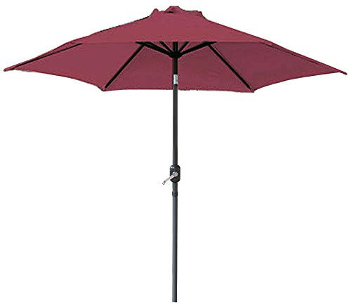 Green Bay 2.5M Round Garden Parasol Umbrella Patio Outdoor Sun Shade Aluminium Crank Tilt Mechanism Wine