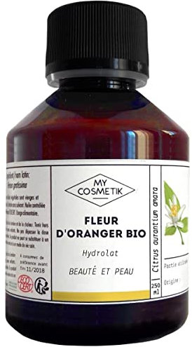 MY COSMETIK - Hydrolat de Fleur d'Oranger BIO - Eau florale Certifiée Ecocert Cosmétique Biologique - Fabriqué en France - Régénérant, éclaircissant et illuminateur - 500 ml