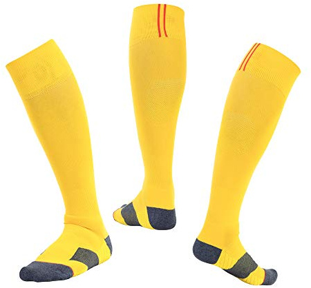 SKeshine Knee High Sports Socks, Breathable Cushioned Compression Soccer RugbyHockey Socks, Anti-Odour Long Athletic Socks for Men Women Kids