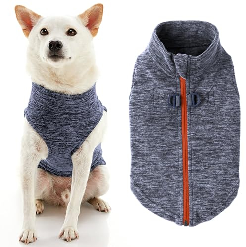 Gooby 72116-WGRY-L Fleece-Hundeweste mit Reißverschluss, grau, Größe L
