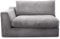 CAVADORE Sofa-Modul Fionamit Armteil links / individuell kombinierbar als Ecksofa, Big Sofa oder Wohnlandschaft / 138 x 90 x 112 / Webstoff silbergrau