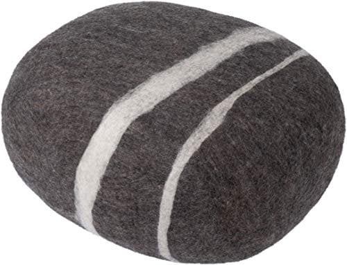 myfelt Oskar - Filz Kieselstein, Meditationskissen, Yogakissen, Dekokissen, Pouf, Dunkelbraun rund - Größe L