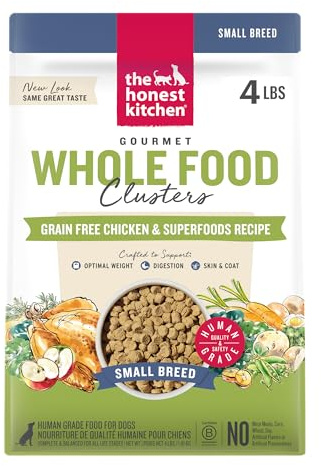 The Honest Kitchen Whole Food Clusters Small Breed Grain Free Chicken Dry Dog Food, 4 lb Bag