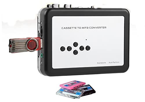 Hopcd Portable Cassette Player, Cassette to MP3 Player, Laptop to Convert Walkman Cassette to MP3, USB Cable/Earphone Jack 3.5mm for Windows XP/Vista/7/8, Plug and Play