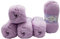5 x 100g Strickwolle Alize Bebe einfarbig, 500 Gramm Wolle zum Stricken und Häkeln (flieder 27)