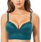 DOBREVA Femme Soutien-Gorge sans Armatures Rembourré Push Up Triangle Bralette en Dentelle Vert épicéa 95B