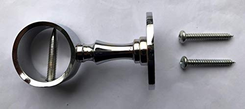 Messing Seilträger für Ø30 mm Handlaufseil in Glänzend Verchromt (glänzend silberfarbig) Seilhalter Wandhalter Handlaufseile (Wandbefestigung Vorne)