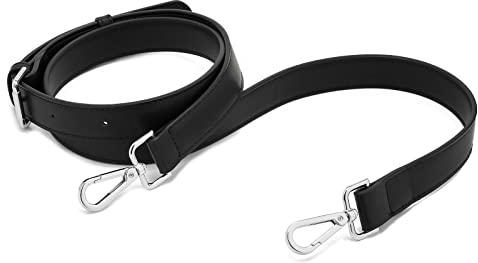 ZOUIQSS Frauen Leder Schulterriemen Trageriemen,Tasche Schultergurte Gurt Riemen für Geldbörse Handtaschen,verstellbare Ersatz Crossbody Bag Strap Tragegurt Umhängegurt(Silber-Schwarz 2,5 cm)