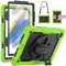 SEYMAC Custodia per Samsung Galaxy Tab A8 10,5 '' 2022 (SM-X200/SM-X205/SM-X207), Custodia con Pellicola Proteggi Schermo, Cinturino da Polso Girevole 360 e Supporto, Tracolla, Portapenne, Verde