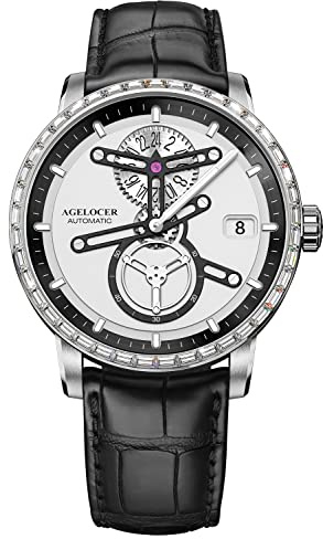 Agelocer Herrenuhr Automatisch Mechanisch Kleid Business Space Station Uhren für Männer mit Mode Luxus, Nk_5501e1