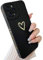 SmoBea Compatible with iphone 11 Pro Case, Cute Gold Heart Pattern Phone Case for Women Girls With Side Small Love Pattern Silicone Protective Shockproof Phone Case (Black)