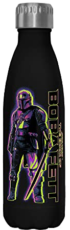 Star Wars Dark Saber Hero - Botella de agua de acero inoxidable de 17 onzas, multicolor