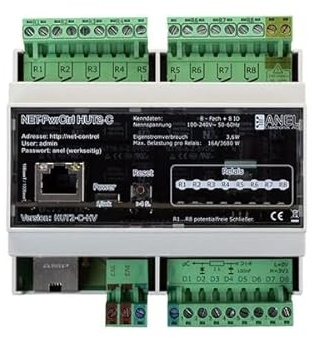 NET-PWRCTRL HUT 2C HV - 8 Ethernet/Internet gesteuerte Relais, 16A