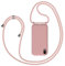 Coque pour iPhone XR avec Cordon, Collier Étui Silicone avec Tour de Cou Lanière en Corde, Réglable Amovible Lanyard, Souple Antichoc Bumper Housse, Rose