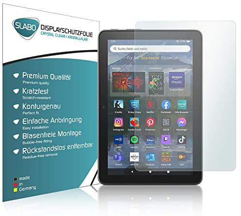 Slabo 2 x Pellicola Protettiva per Display Compatibile con Amazon Fire HD 8 Tablet (2022, 12ª Gen.) | Fire HD 8 Plus Tablet (12. Gen. - 2022) Protezione Crystal Clear