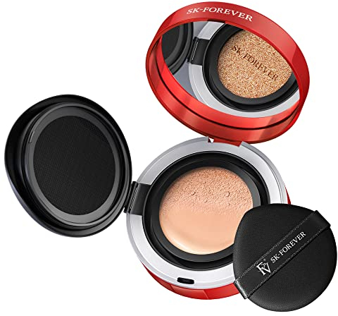 BB Crème, FV Coussin d'Air Fond de Teint, CC crème, Couverture complète, Teint uniforme, Correcteur Hydratant Durable, coussin d’air BB Cream maquillage naturel grasse peau (Nature)