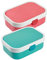 Mepal Campus - Lot de 2 boîtes à déjeuner colorées en plastique avec insert à bento et fourchette - 700 ml - Avec fermeture à clip - ABS - 17,8 x 13,2 x 6,1 cm - Turquoise et rose