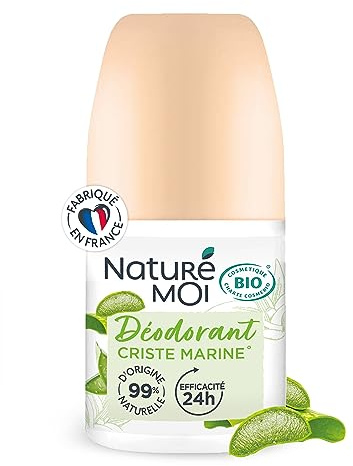 Naturé Moi - Déodorant Roll-on Femme - Criste Marine - 50ml | Aloe Vera Bio et Magnésium, Efficacité 24h, 99% d'origine naturelle, Fabriqué en France
