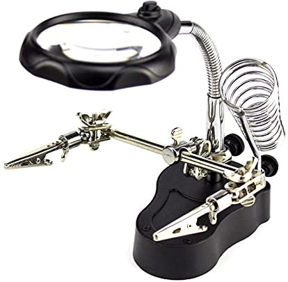 Soldering Station 3 in 1 Welding Magnifying Glass Auxiliary Clip Magnifier Soldering Solder Iron Stand Holder Station Repair Tool (Color : TE-801) (Te)