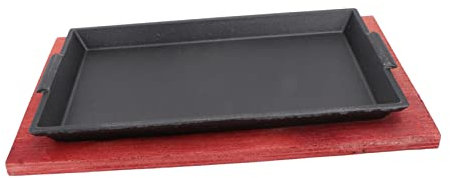 Alipis Baking Pan Cast Iron Skillet BBQ Plate Grill Roasting Tray for Teppanyaki