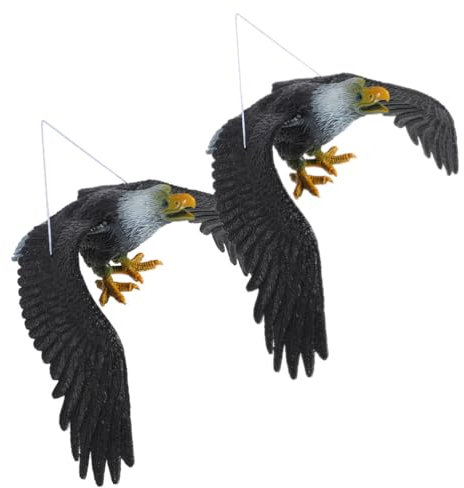 POPETPOP 2stücke Große Plastik Adler Statue Deko Für Garten Und Büro Kunstvolle Vogelfigur Aus Kunststoff Wetterfestes Design Für Innen Und Außendekoration