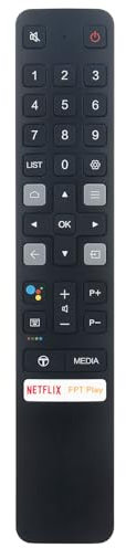 AULCMEET 06-BTZNYY-IRC901V RC901V FMR7 Remplacer la télécommande vocale Convient fit for TCL Android 4K Smart TV with Netflix FPT Play Buttons C725 C727 C825 P725 Series 43C725 55C727 55C825