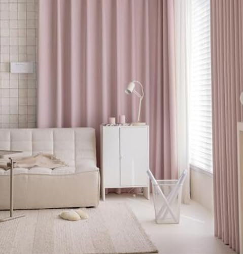 KnSam 2er Set Rose Gardinen Vorhänge Verdunkelung, Fenstervorhänge Einfarbig, Polyester Ösen Ösenvorhänge Schlafzimmer Vorhänge Modern, Jeder B 132 x H 244cm