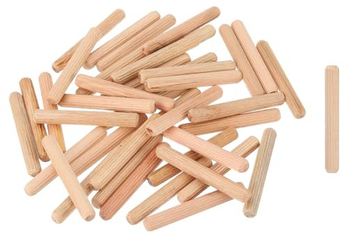 sourcing map Lot de 300 goupilles cannelées en bois de 0,6 cm x 6,5 cm pour travaux manuels, projets de bricolage