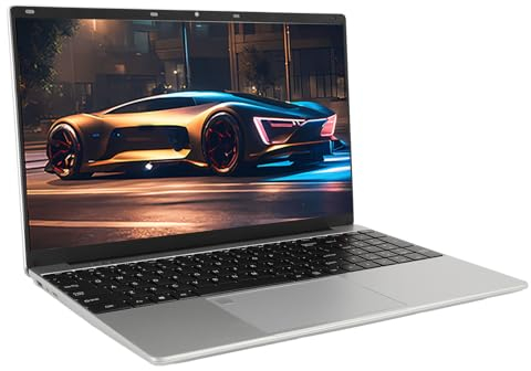 Laptop Aziendale, Display FHD da 15,6 Pollici, 12 GB di RAM, CPU N6000, 11, Sblocco con Impronta Digitale, Webcam, Wi-Fi BT, Laptop Ultraleggero per (Spina europea 12GB+256GB)