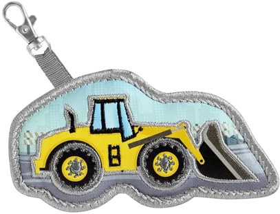 Step by Step KIGA MAGS „Bagger Bobby“, 1 Magnet-Applikation mit Karabinerhaken, Bagger, Anhänger zur Individualisierung des Kindergartenrucksack KIGA MINI & KIGA Maxi